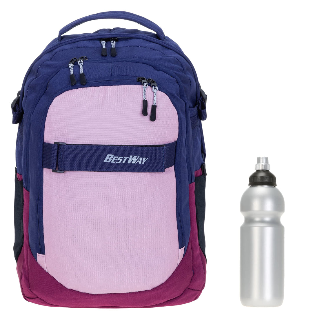 Bestway 2 Teile Set Schulrucksack Packer Jungen Mädchen Rucksack Schultasche 40177 + Trinkflasche (R