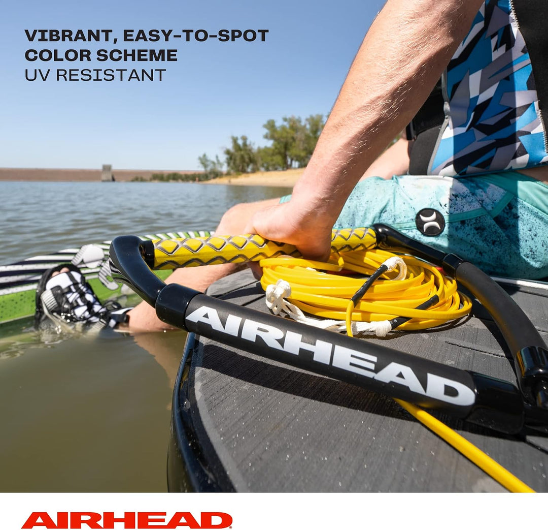 AIRHEAD Dyneema Flat Line Wakeboard-Seil, 4 Abschnitte, 2,8 m, mehrere Farben erhältlich gelb, gelb