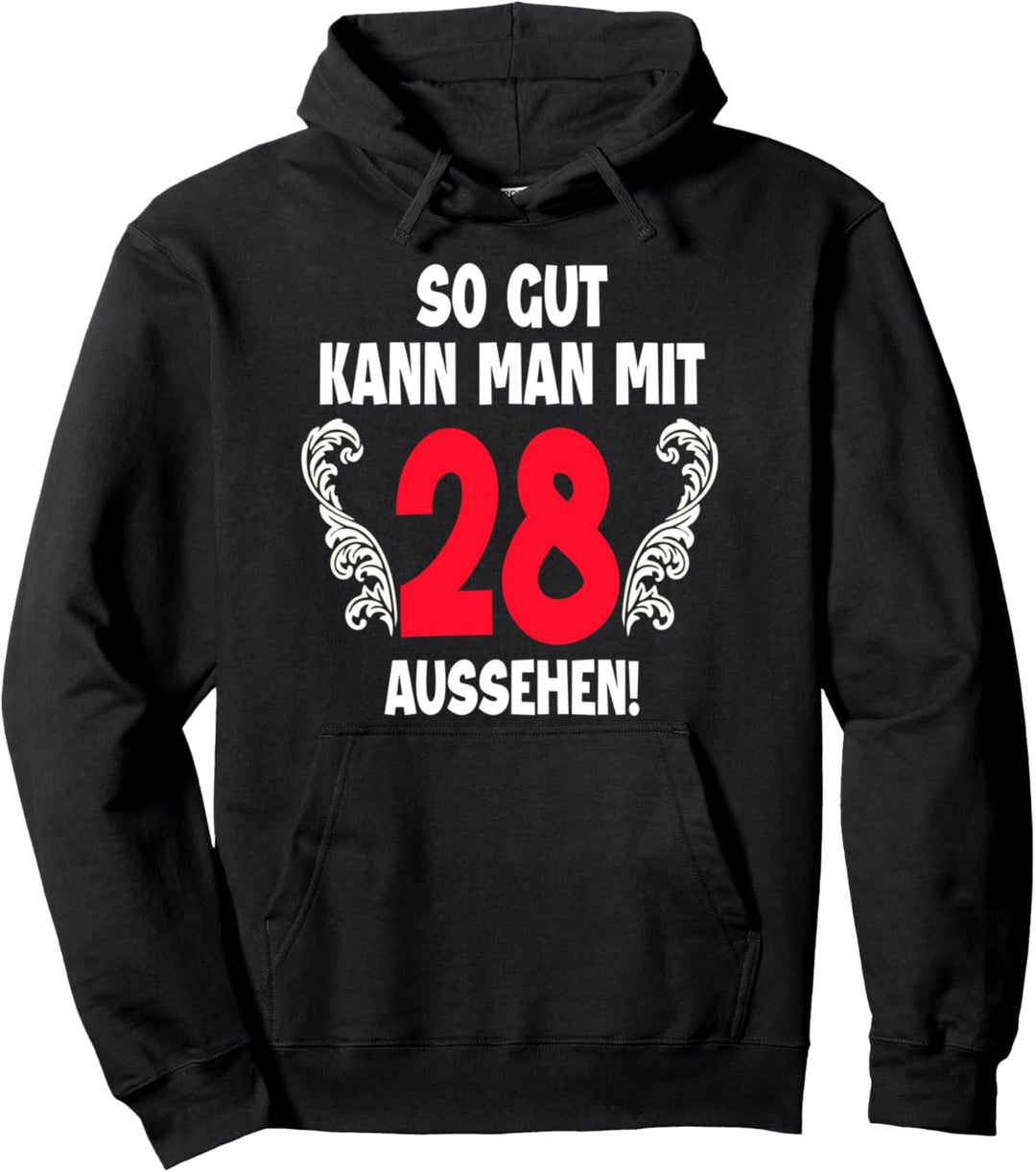 28 Jahre Mann Frau Geboren 1994 Feier Party 28. Geburtstag Pullover Hoodie