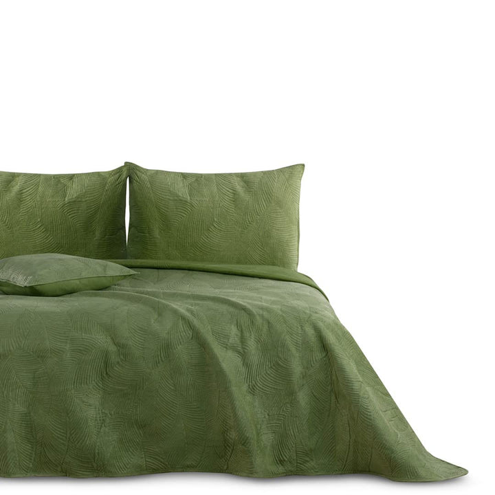 AmeliaHome Tagesdecke 220x240 cm gestrickt Velvet Samt Palsha Olive Palsha Olive 220x240 cm, Palsha