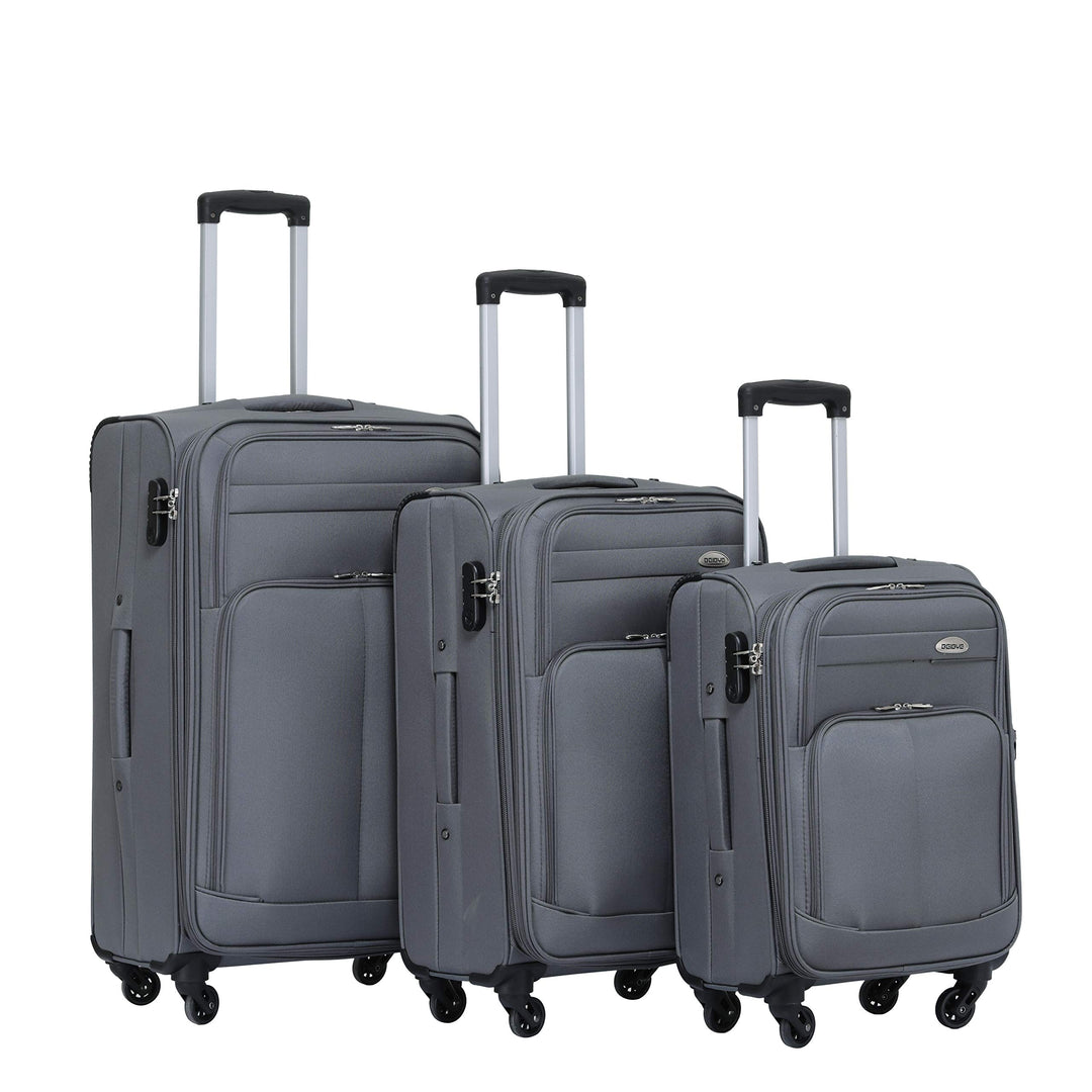 BEIBYE Kofferset Trolley Gepäckset Stoff Dehnungsfuge Koffer Reisekoffer (Grau), Grau