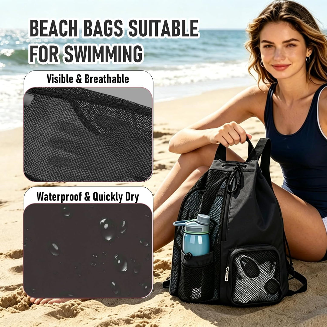 Schwimmbeutel Wasserdicht Kinder, Swimming Bag, Tasche Schwimmunterricht Kinder, Mesh Schwimmrucksac