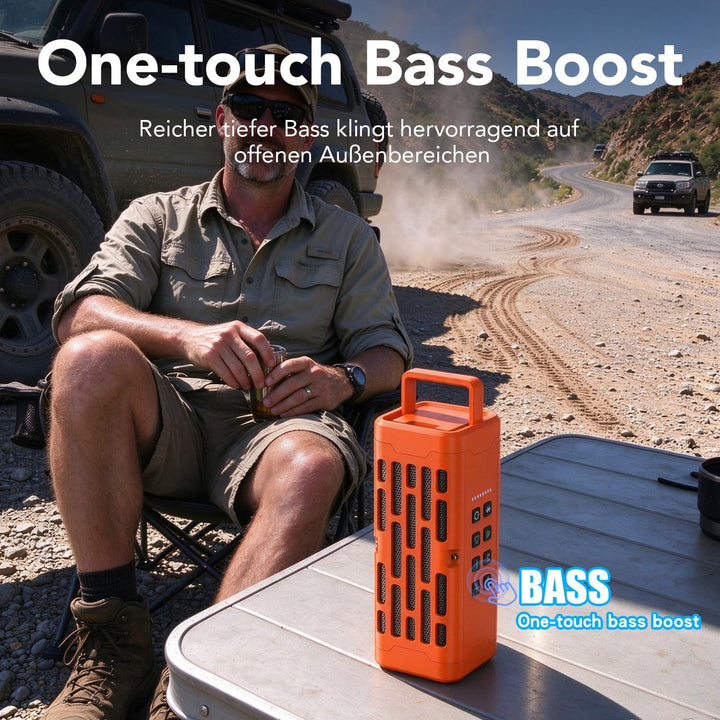 Portable Outdoor Bluetooth Lautsprecher mit wasserdichtem Design &amp; Auracast orange Bluetooth, orange