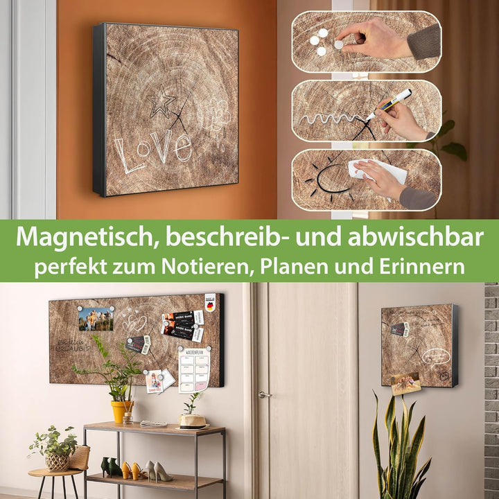 banjado Grosser Schlüsselkasten Metall - Schlüsselbox 30x30cm mit 32 Haken - Schlüsselkasten modern