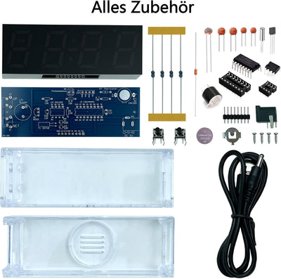 EIELE Elektronische Uhr Lötset Mehrfarbiges Display mit freier Anpassung Praxisnahes Lernprogramm fü