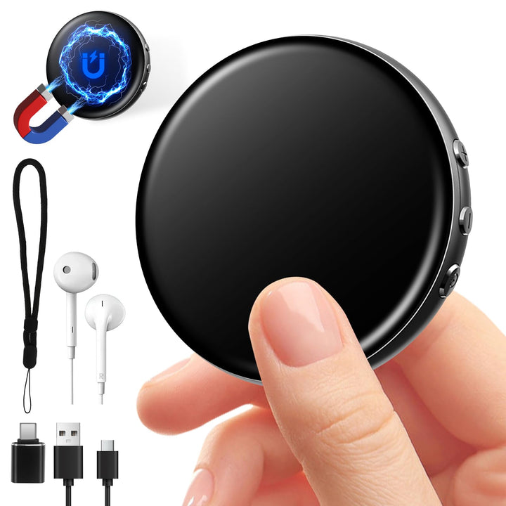64GB Diktiergerät Mini - Aufnahmegerät mit Spracherkennung Magnet Voice Recorder mit Rauschunterdrüc