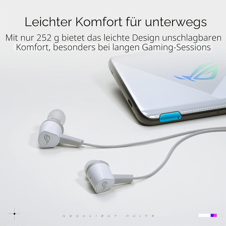 ASUS ROG Cetra II Core Moonlight In-Ear-Gaming-Kopfhörer (Treiber aus Flüssigsilikonkautschuk (LSR),