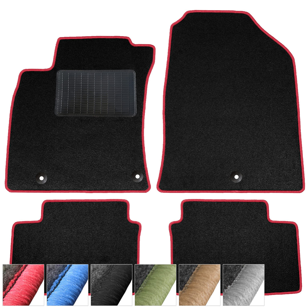 moto-MOLTICO Fussmatten Auto Velours Autoteppiche Schwarz Automatten Set 3-teilig passend für Kia Ca