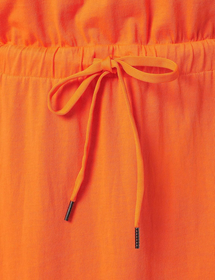 Replay Damen Maxikleid Kurzarm aus Bio-Baumwolle, L Mandarin 449