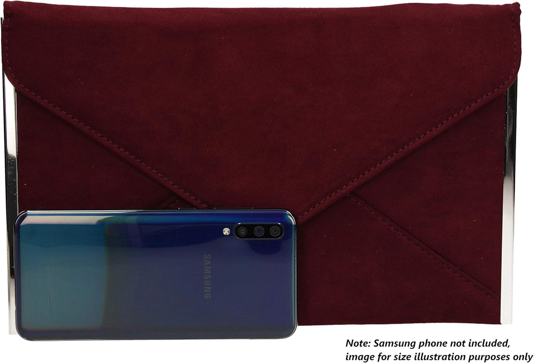 SwankySwans Damen-Clutch Louis, Veloursleder/Samt, schlankes Briefumschlag-Design, ideal für Partys,