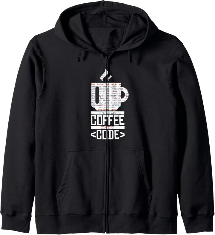 Ich verwandle Kaffee in Code Geschenk Computerprogrammierer Kapuzenjacke
