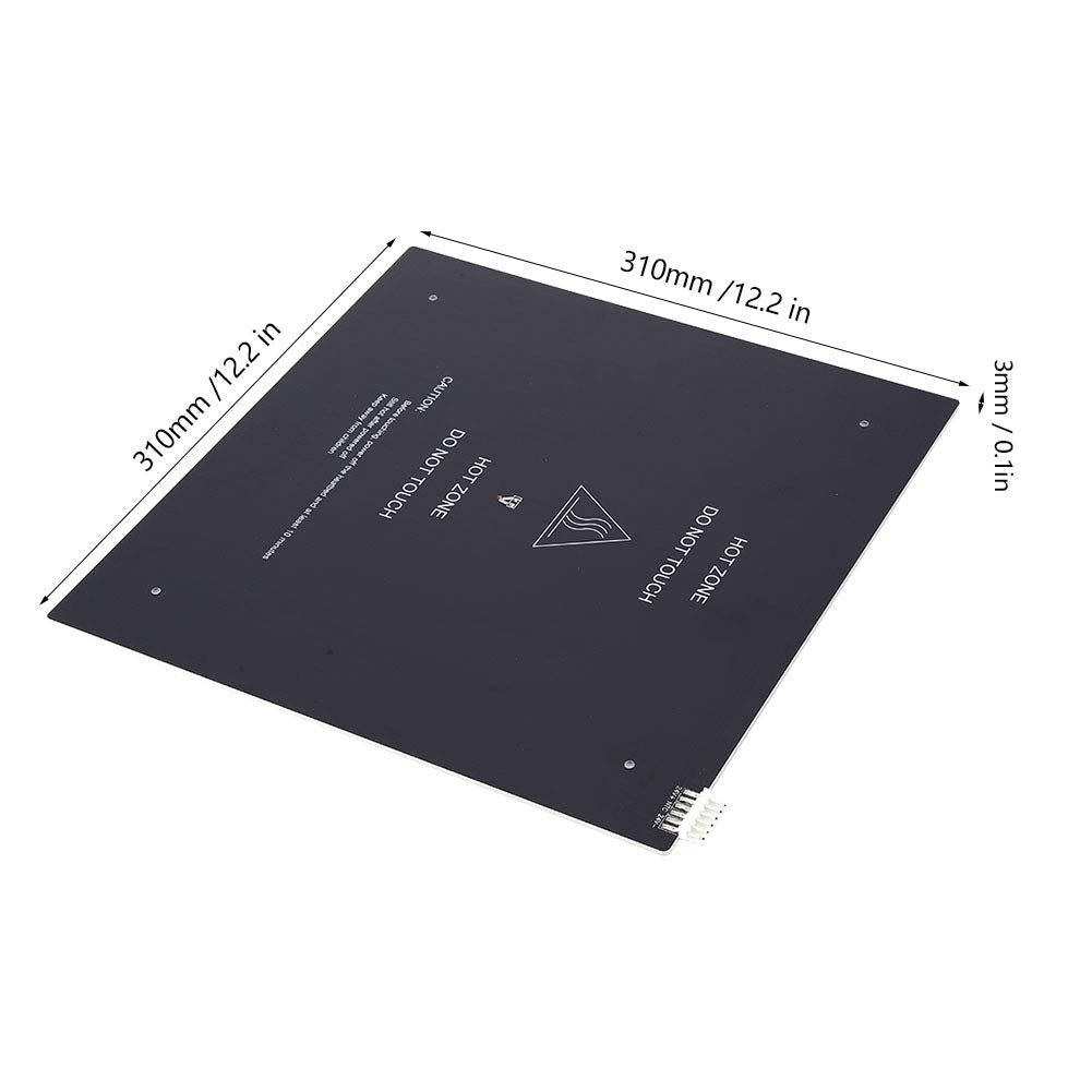 310x310mm 24V 220W Aluminiumsubstrat Heizbett Heissbett mit Kabelzubehör für 3D-Drucker 300x300mm He
