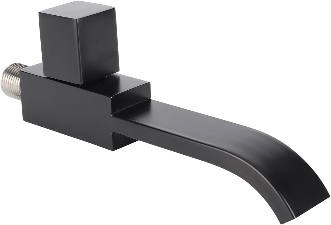 Waschtischarmatur - G1/2 Wandwaschbecken Waschbeckenarmatur Kaltwasserhahn Badzubehör Mattschwarz