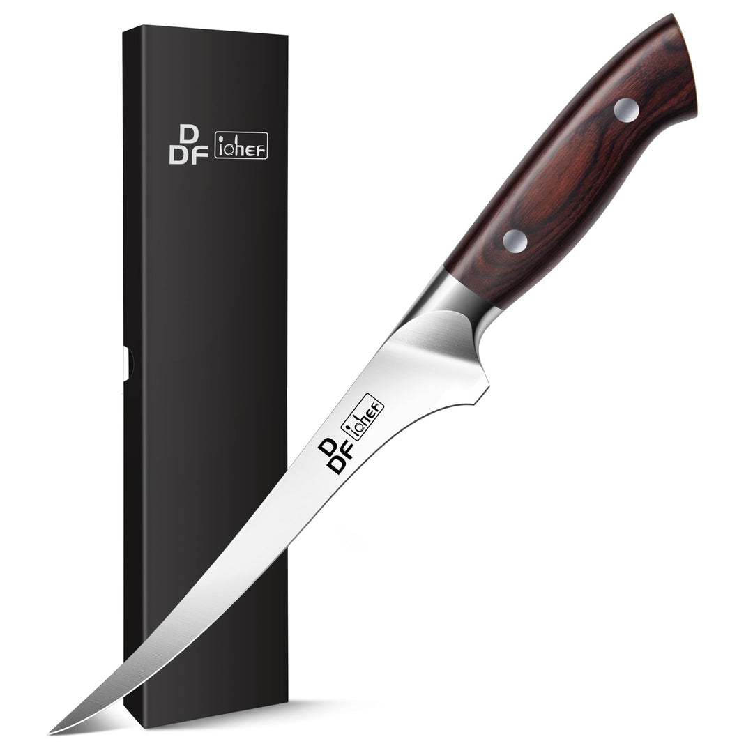 DDF iohEF Filetiermesser 18cm - Ausbeinmesser Profi Fischmesser für Fisch und Fleisch, Ergonomischer