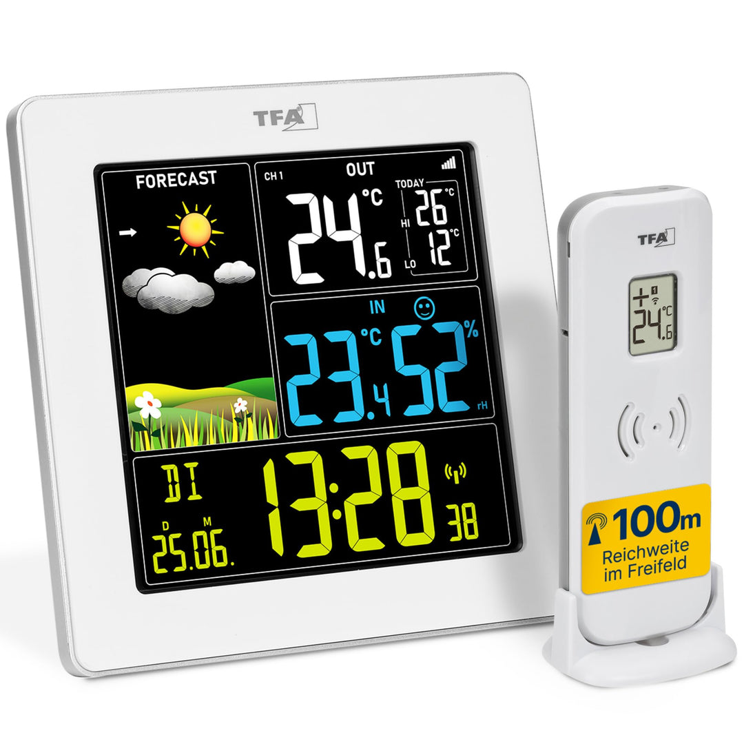 TFA Dostmann Digitale Funk Wetterstation mit Aussensensor SUN2, 35.1174, für Innen und Aussentempera
