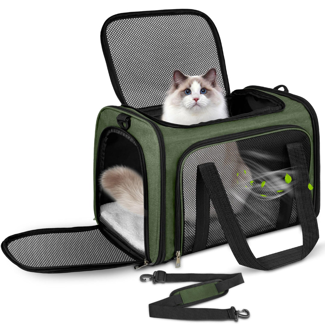 Transporttasche Katze, Transporttasche für Katze Hund bis zu 8kg, Tragbar Faltbare Haustier Tragetas