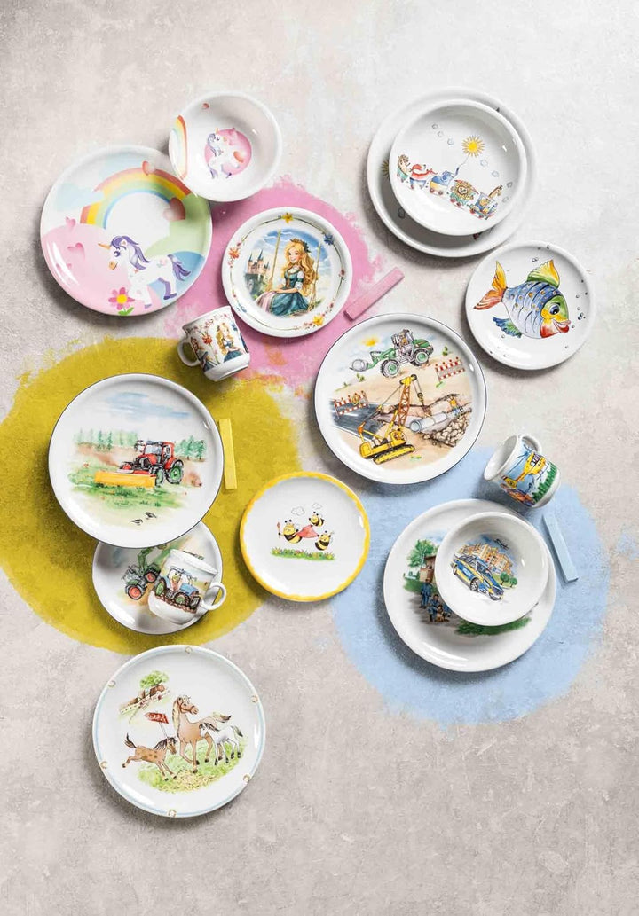 Seltmann Weiden 001.774989 Compact Blaulicht Kinder-Set 3-teilig, Teller (19 cm) Schale (16 cm) und