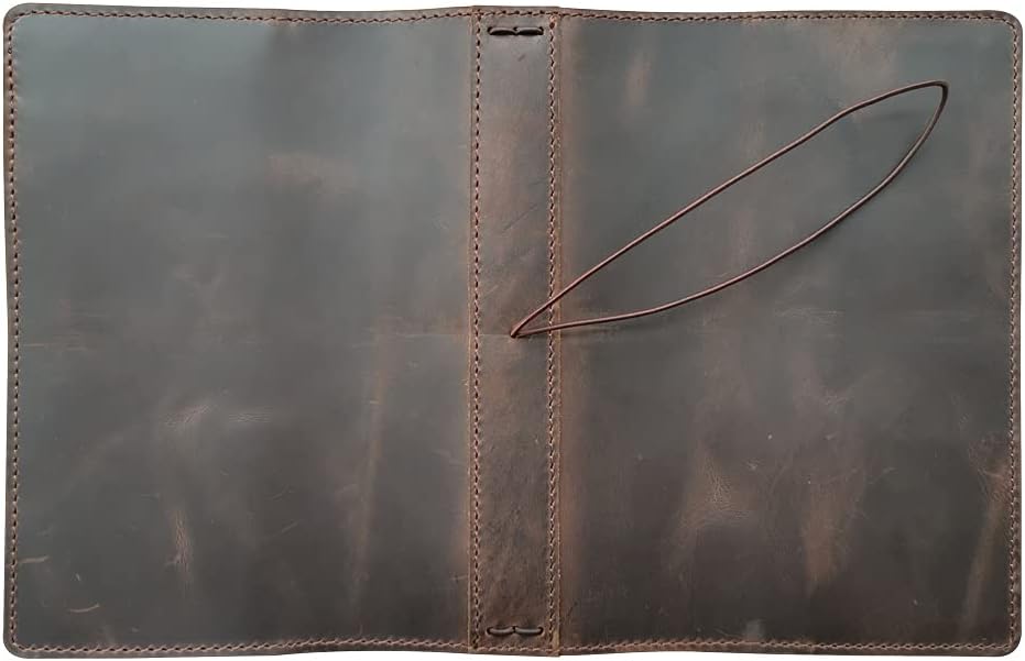 Travelers Notebook Cover with Inner Pockets, Card Slots and Pen Holder, A5, Dark Brown, A5
