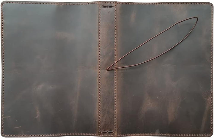 Travelers Notebook Cover with Inner Pockets, Card Slots and Pen Holder, A5, Dark Brown, A5