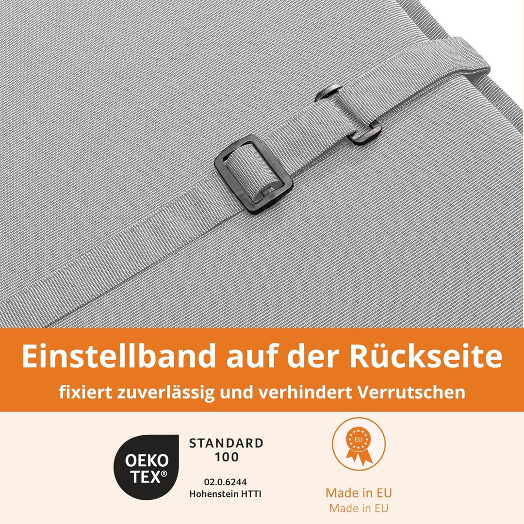 sleepling Hochlehner Auflagen 4er Set, Bequeme Gartenstuhlauflagen, Sitzauflagen Gartenmöbel 120x50