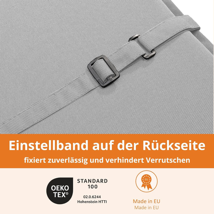 sleepling Hochlehner Auflagen 4er Set, Bequeme Gartenstuhlauflagen, Sitzauflagen Gartenmöbel 120x50
