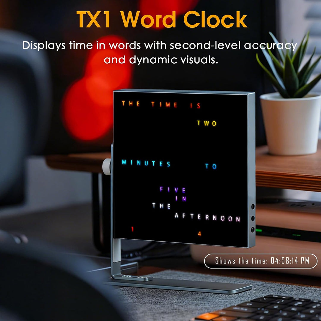 Douk Audio TX1 Wortuhr LED-Tisch- und Wanduhr