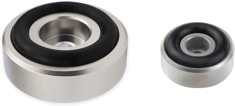 DynaVox 207273 Aluminium Gerätefüsse midi 4er-Set Silber & 207271 Aluminium Gerätefüsse Mini 4er-Set