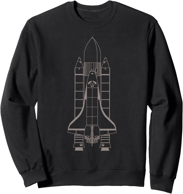 Space Shuttle Blueprint Moon Station Geburtstagsgeschenk Männer Jungen Sweatshirt