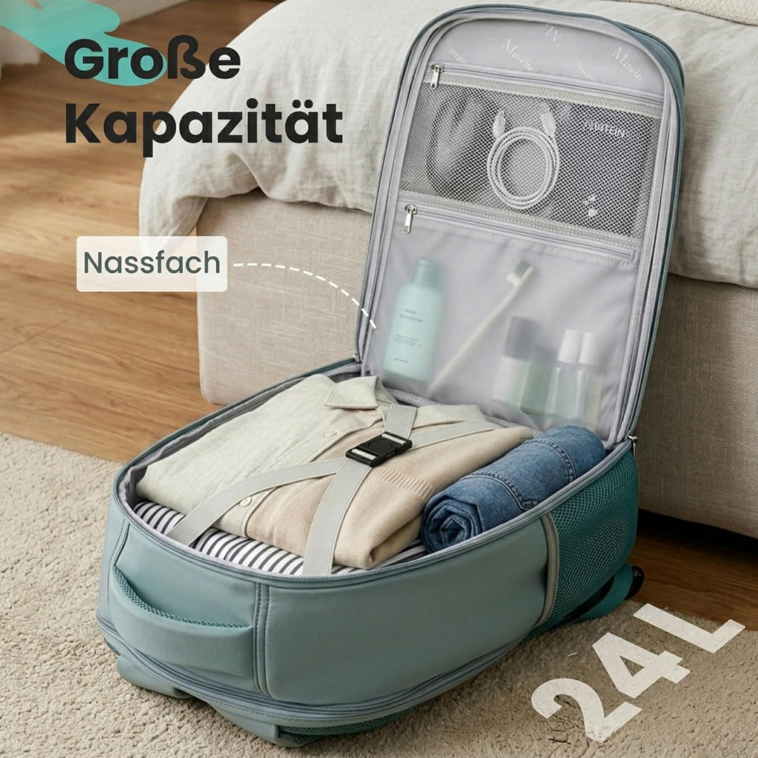 MATEIN Ryanair Handgepäck 40x30x20 mit Nassfach, 24L Rucksack Handgepäck Flugzeug Leicht, Ryanair Ru
