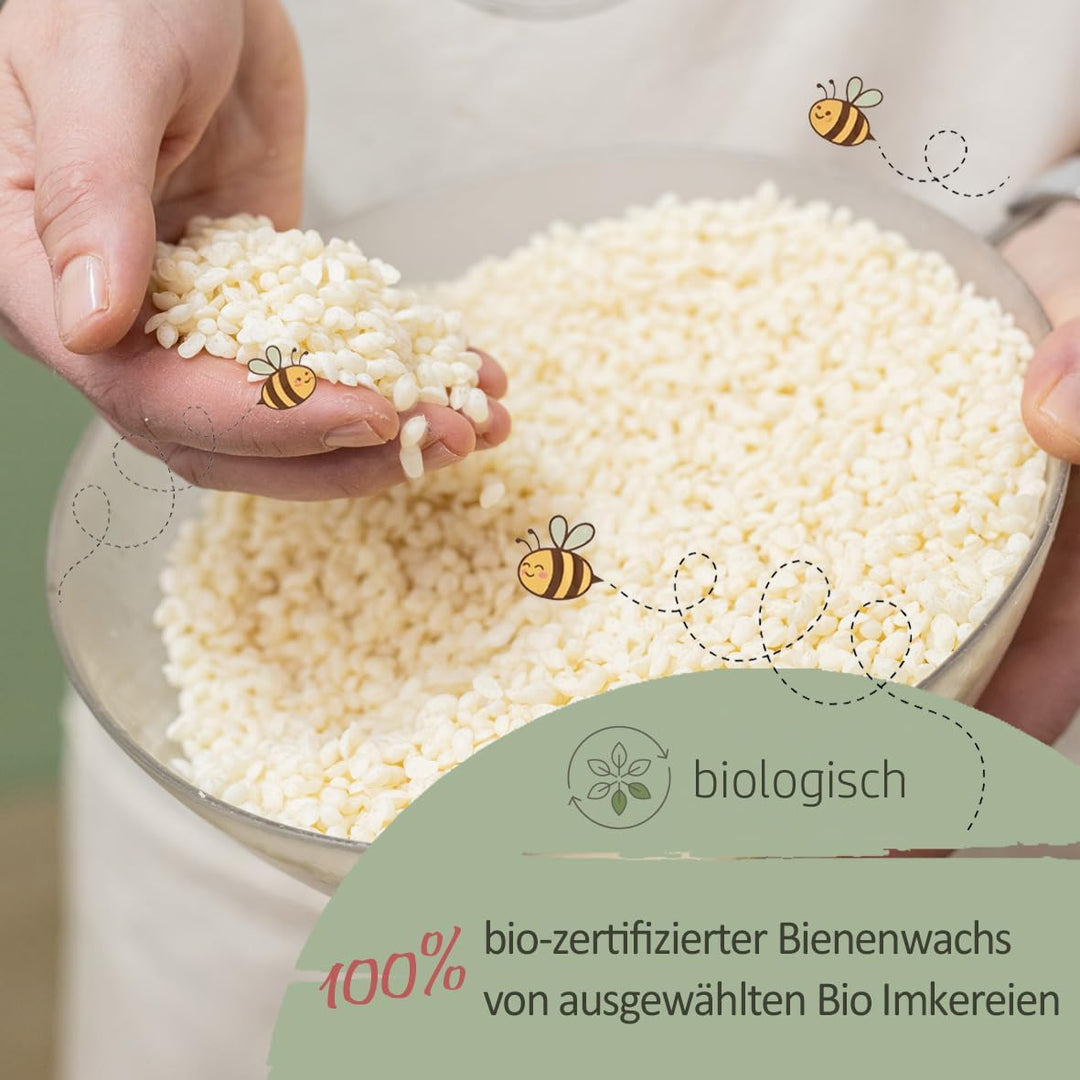 Kumanu |Bio-Bienenwachstuch - Brotbeutel KRÜMELKARL | H 35cm x B 29cm | mit Standboden und Verschlus
