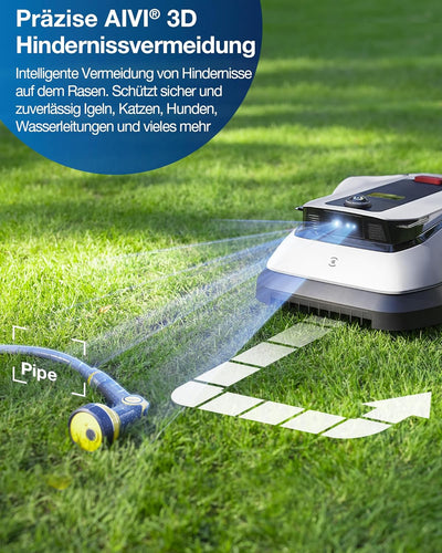 ECOVACS GOAT G1-2000 Mähroboter mit Robuster Garage & Auto-Verbindung-Modul, Ohne Begrenzungskabel f