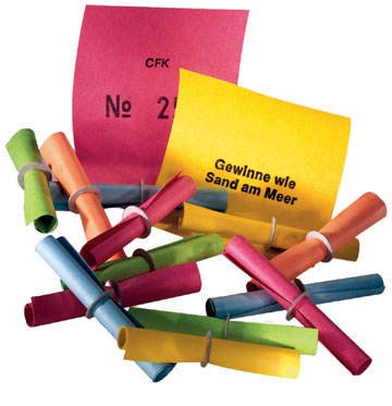 PARTY DISCOUNT ® Röllchenlose Treffer bunt Nummer 301-500