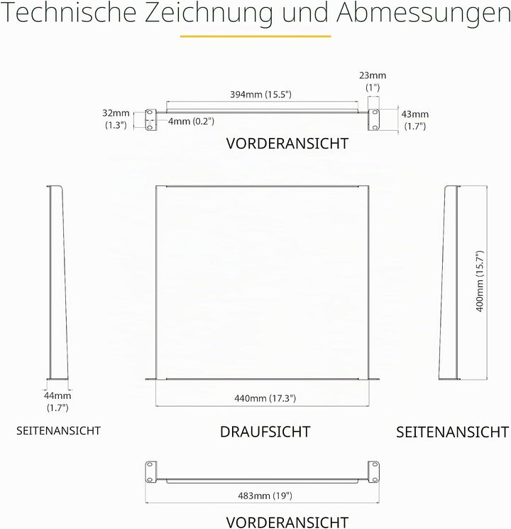 StarTech.com Serverschrank Fachboden - 19 Zoll Rack Fachboden - 19 Zoll Rack Ablage - 1HE Fachboden