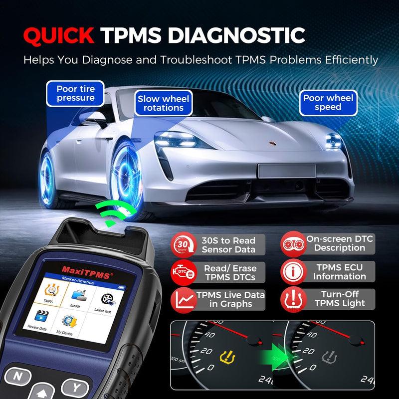 Autel MaxiTPMS TS501 2023 Neuestes TPMS-Neulerntool, Aktivierung Aller Markensensoren und Programmie