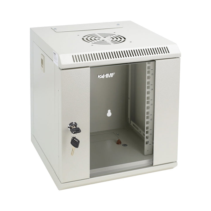 HMF 63306-07 Serverschrank 10 Zoll, 6 HE, Netzwerkschrank, Wandschrank, 10", 31,2 x 30 x 35 cm, Voll