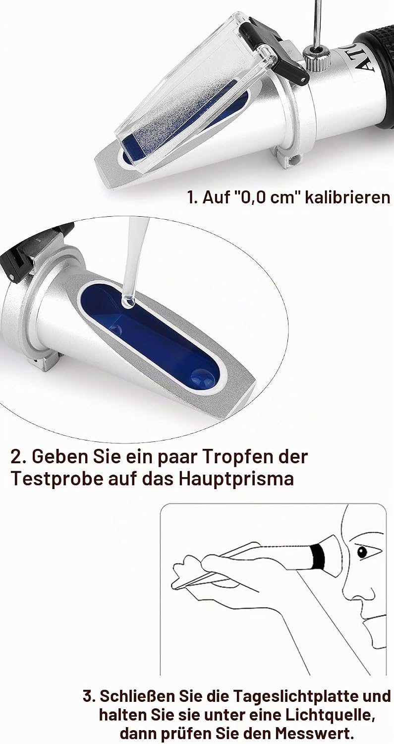 Refraktometer Zucker 0–90%, Handheld-Brix-Refraktometer, hochgenaue Brix-Messung mit ATC für Obst, G