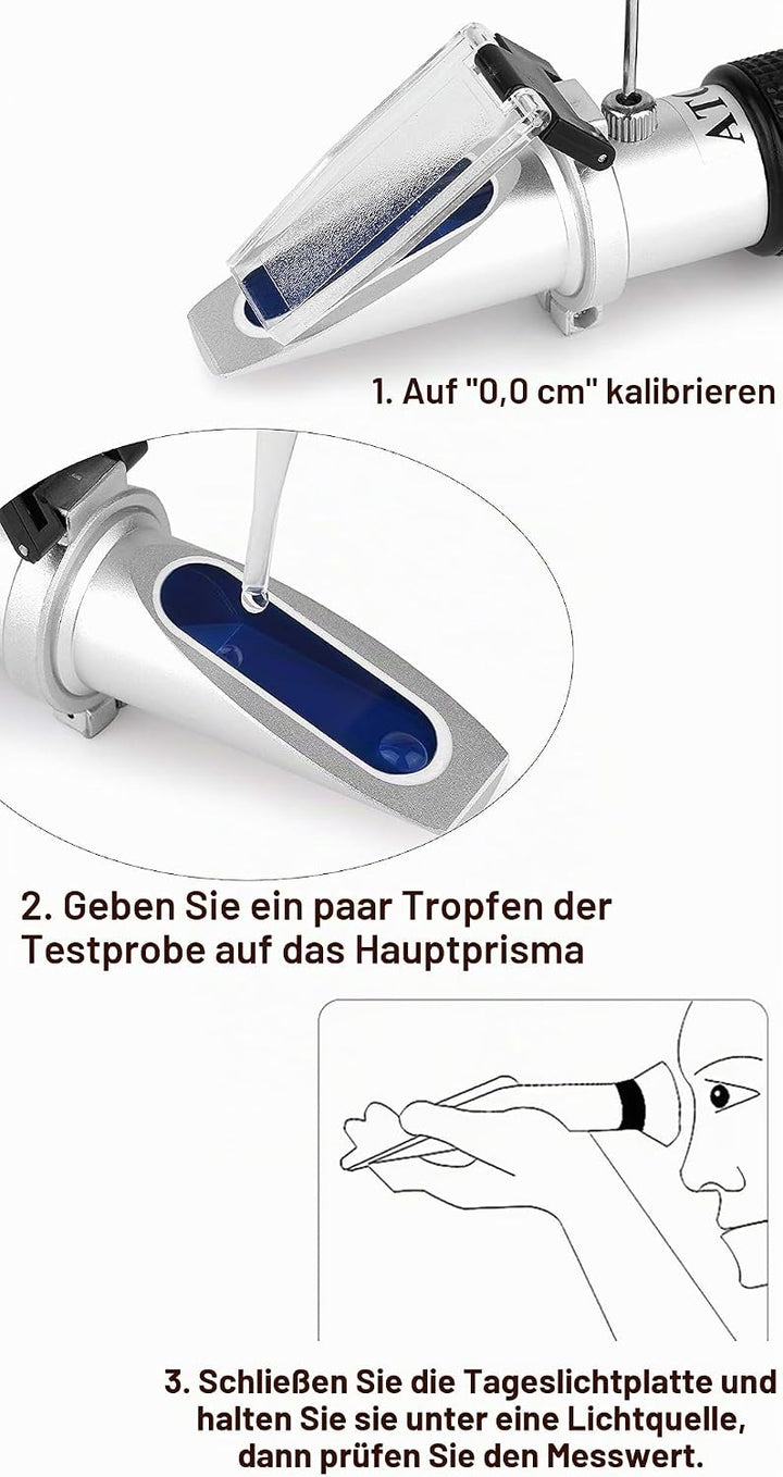 Refraktometer Zucker 0–90%, Handheld-Brix-Refraktometer, hochgenaue Brix-Messung mit ATC für Obst, G