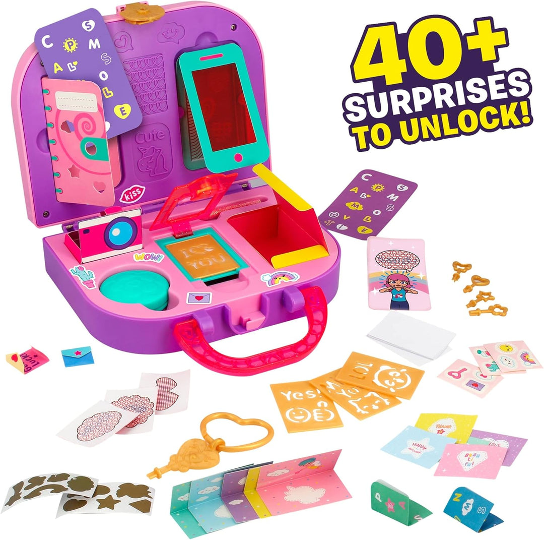 FUNLOCKETS S22230 Secret Messages Maker Mädchen-Schreibwaren-Koffer, Pink, Grösse M