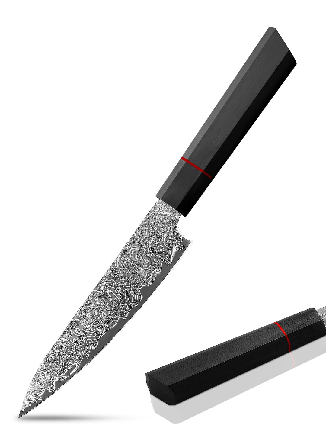 Plys Damastmesser Scharf Obstmesser Klein: Japanische Damast Schälmesser - Profi, Schwarz Holzgriff