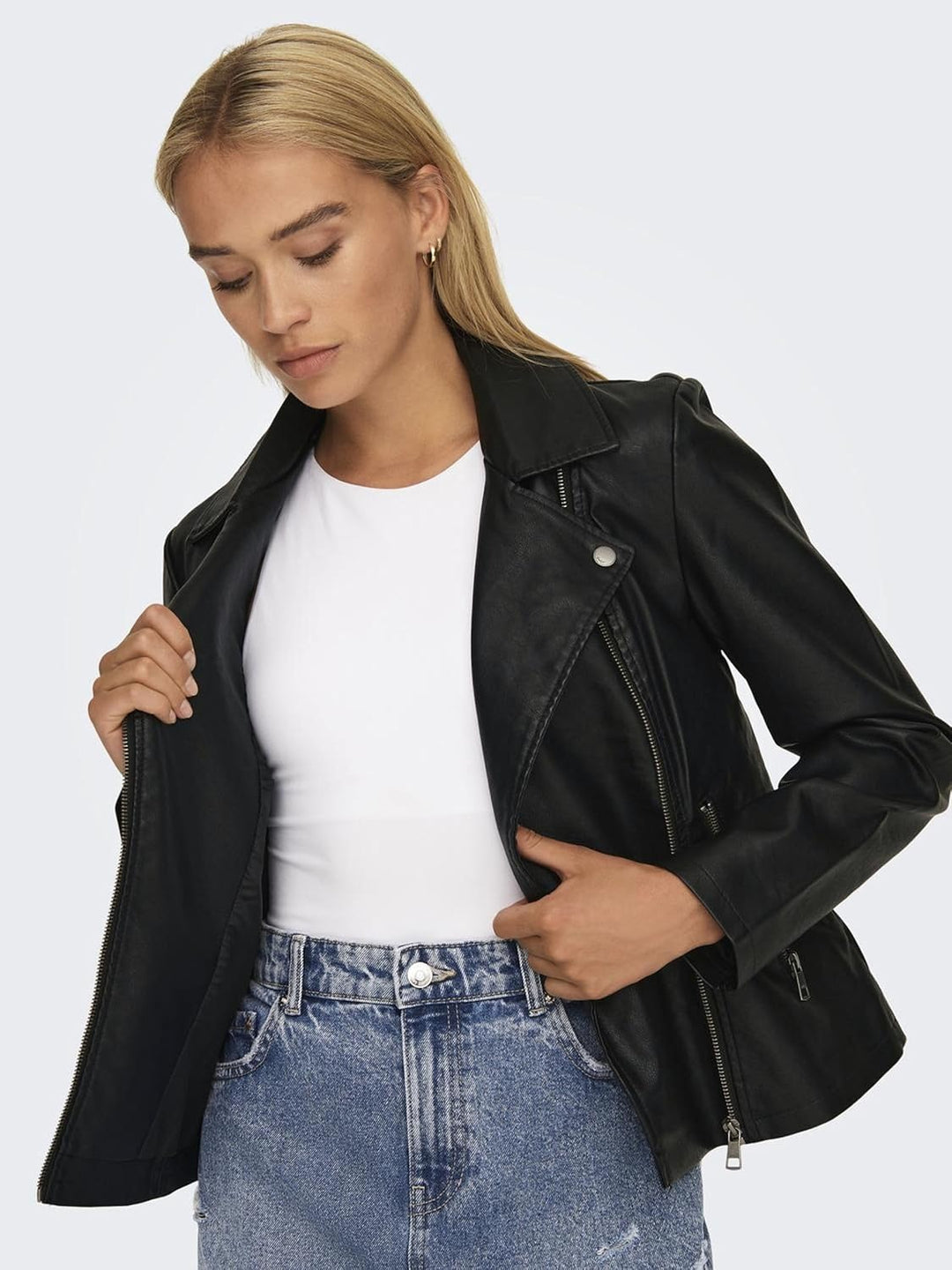 ONLY female Kunstlederjacke Kunstleder Kunstlederjacke 42 Schwarz (Black), 42 Schwarz (Black)