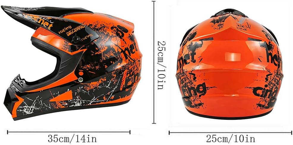 Jugend-Offroad-Motocrosshelme,Fahrradhelme für Jungen und Mädchen,Personalisierter Motorradhelme,CE