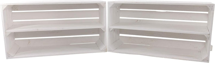 XXL weisse Shabby Chic Holzkiste für Schuhregale (2er Set)