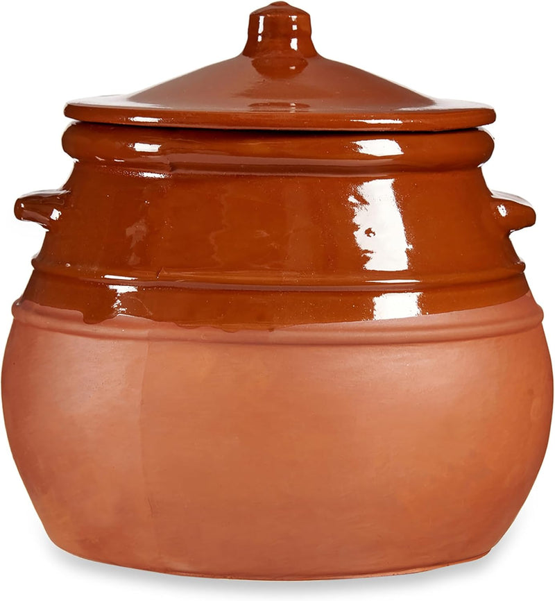 Tontopf mit Deckel 3,5 Liter - Stewpot Eintopf - Schmortopf Antike - Tongeschirr Mittelalter - Wikin