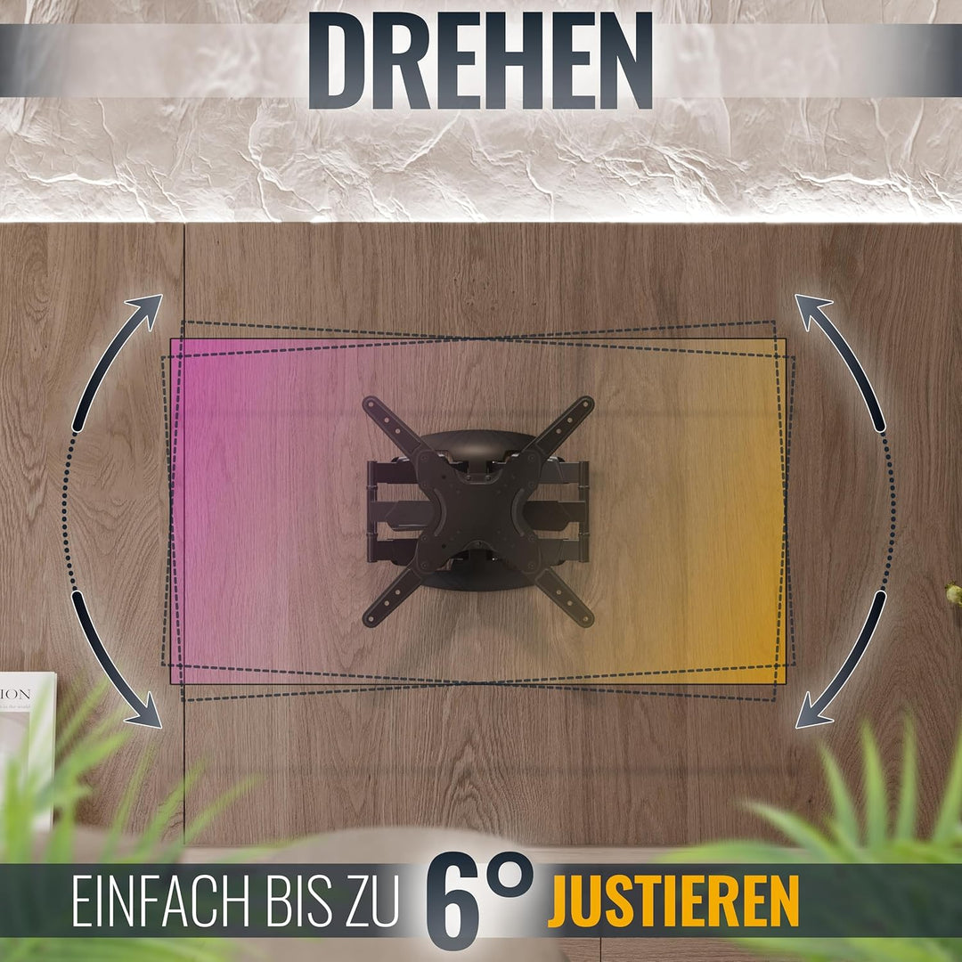 RICOO TV Wandhalterung Fernseher Schwenkbar Neigbar für 30-55 Zoll, Universal TV Halterung S5044, Fe