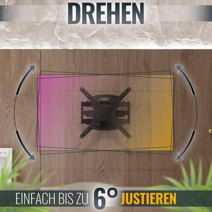RICOO TV Wandhalterung Fernseher Schwenkbar Neigbar für 30-55 Zoll, Universal TV Halterung S5044, Fe