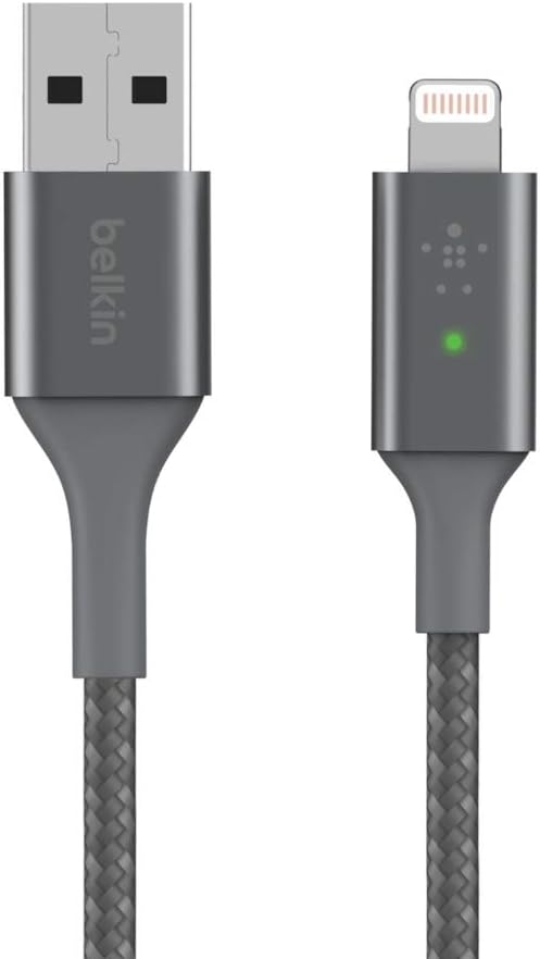 Belkin Smart LED-Ladekabel, USB-A auf Lightning, 1,2 m (Anzeige des Ladestatus) für iPhone, AirPods