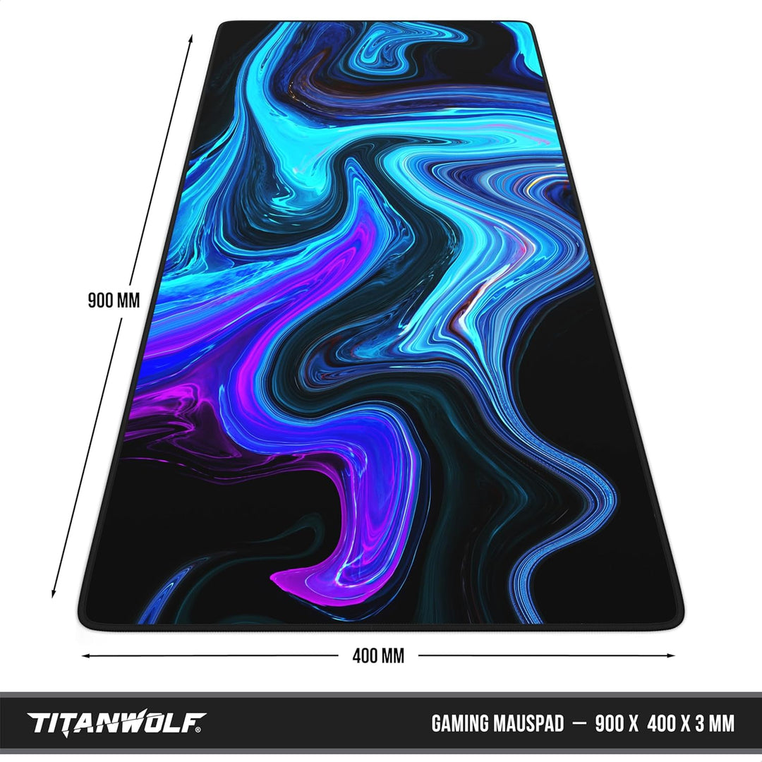 TITANWOLF - XXL Speed Gaming Mauspad 900x400mm - XXL Mousepad - Tischunterlage Large Size - verbesse