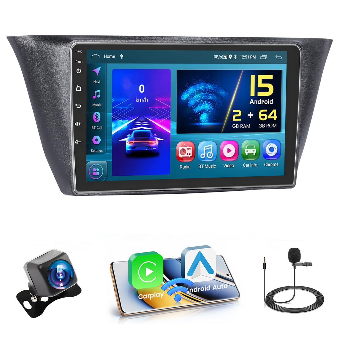 Hikity 2GB+64GB Android 15 Autoradio für Iveco Daily VI 2014-2021 Radio Wireless Apple CarPlay Andro