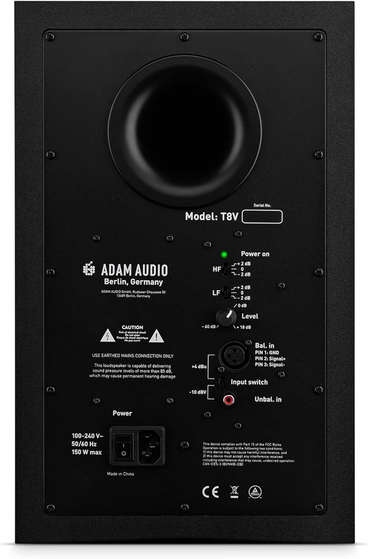 ADAM Audio T8V Studiomonitor für Aufnahmen, Mischungen und Mastering in Studioqualität, T8V