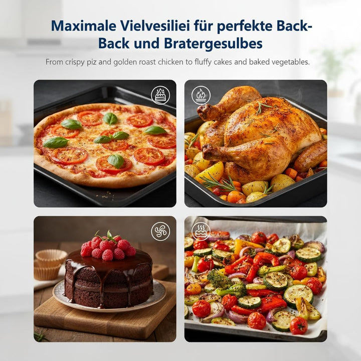 Koliber SUPERMAX X 3000W Backofen 48L Umluft Drehspiess Familienofen Pizzaofen Edelstahl 2000W Ober